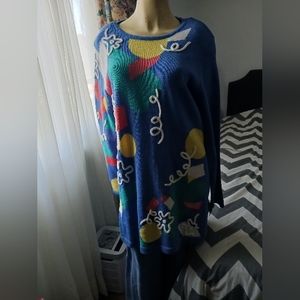 NWT Anne Crimmins Large Multi color Sweater